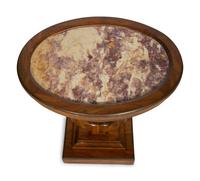 Two Continental Marble-Top Side Tables