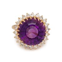 AMETHYST AND DIAMOND RING