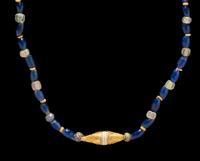 A Roman Gold and Glass Bead Necklace