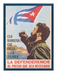 [CUBA] -- CASTRO, Fidel (1926-2016). 2 posters and a drawing signed by Castro.
