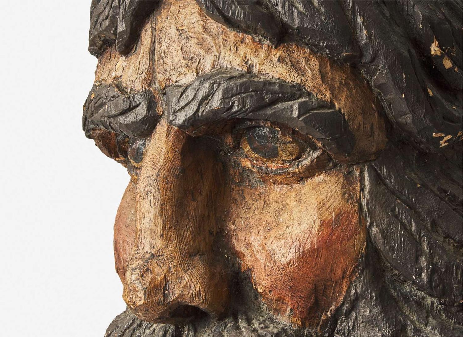 An English carved and painted ship's figurehead of Poseidon, 19th century