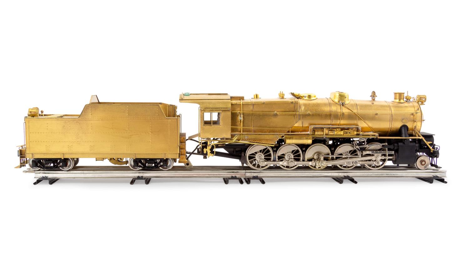 A KTM Brass O-Gauge 2-10-0 Locomotive and Tender