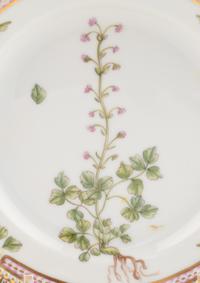 A Set of Eight Royal Copenhagen Flora Danica Porcelain Bread Plates