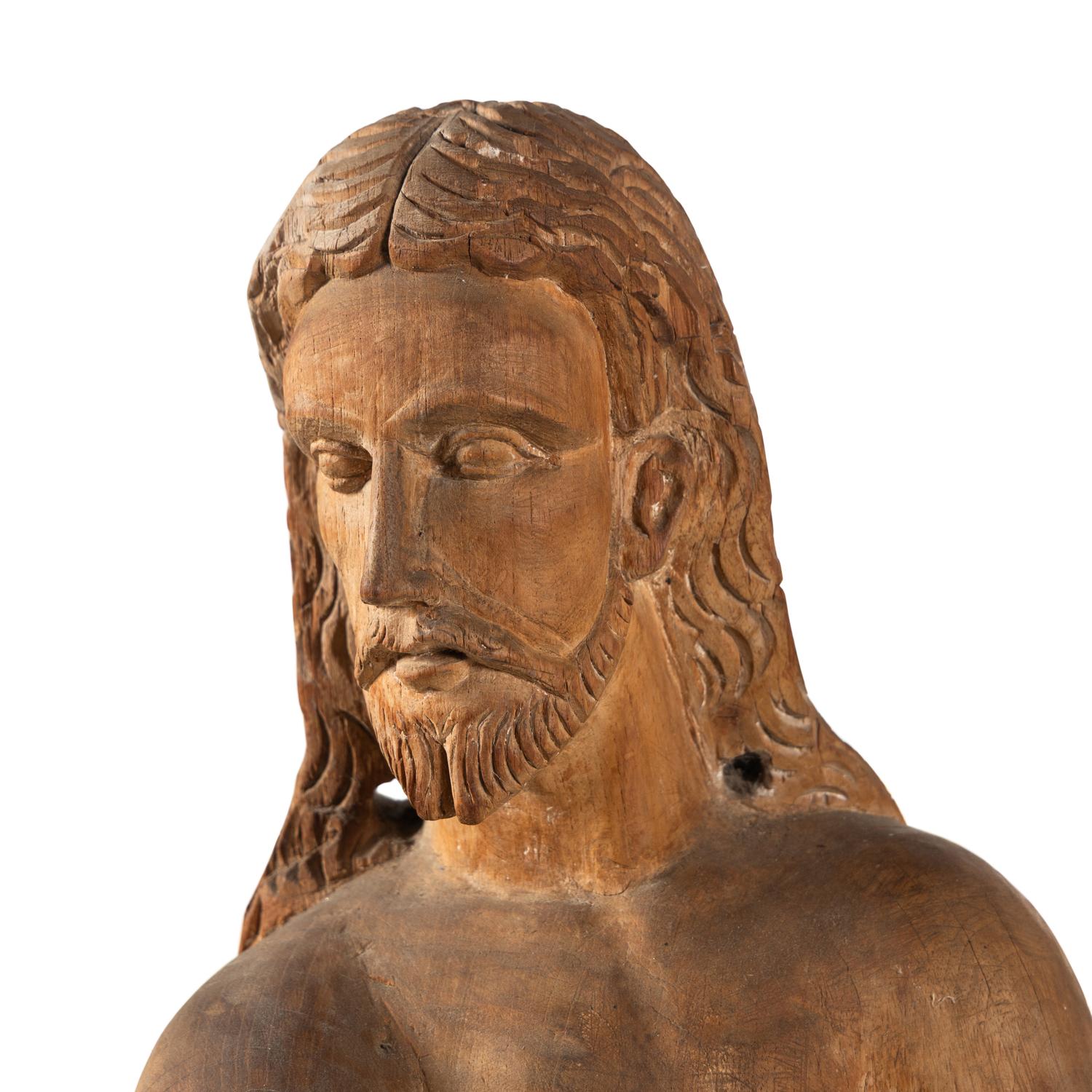 A Spanish Colonial Carved Walnut Figure of Christ