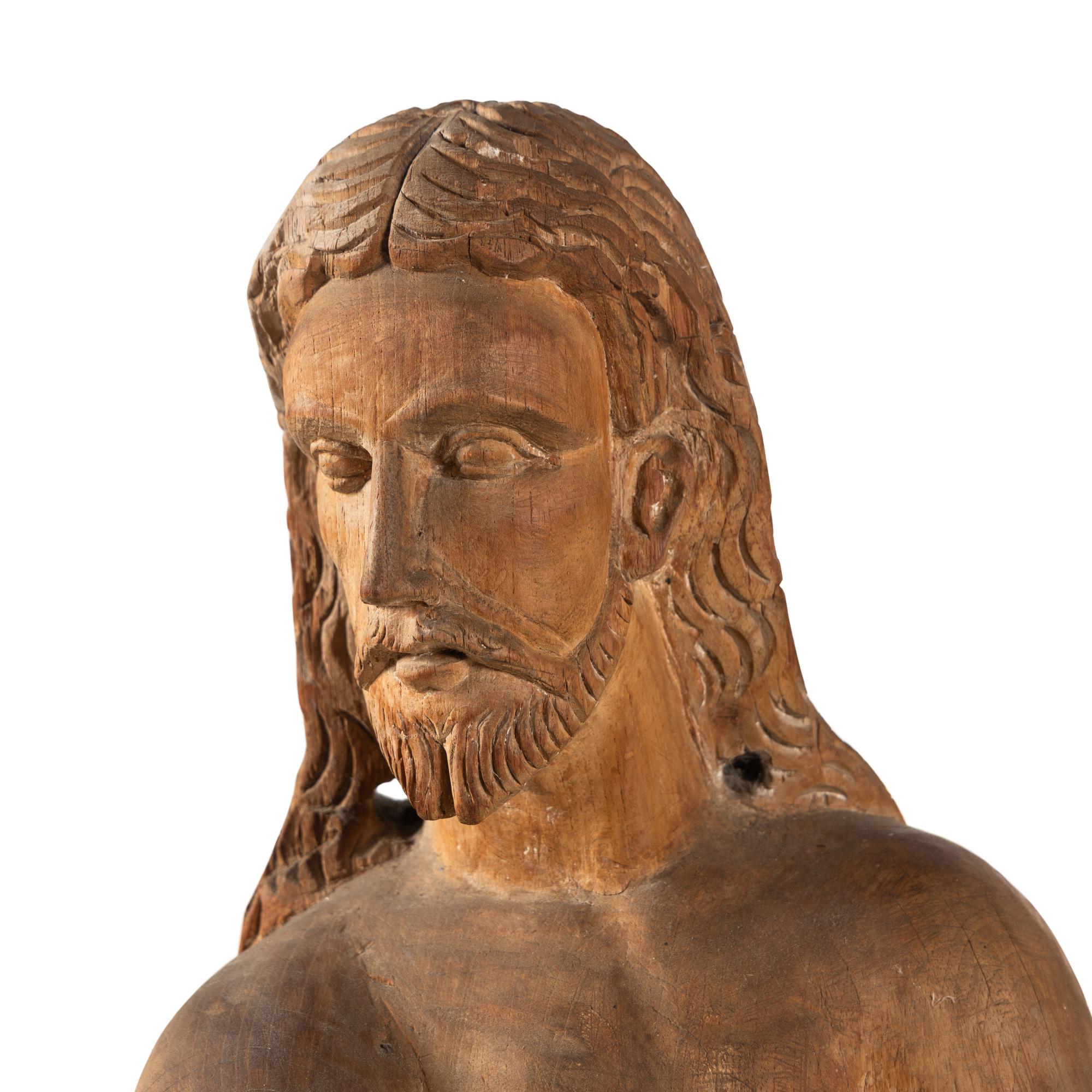 A Spanish Colonial Carved Walnut Figure of Christ