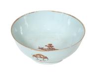 A Chinese Export Armorial Punch Bowl Diameter 14 1/2 inches.