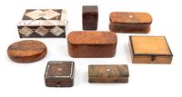 A Collection of English Boxes Width of first 3 1/4 inches. — 19TH CENTURY