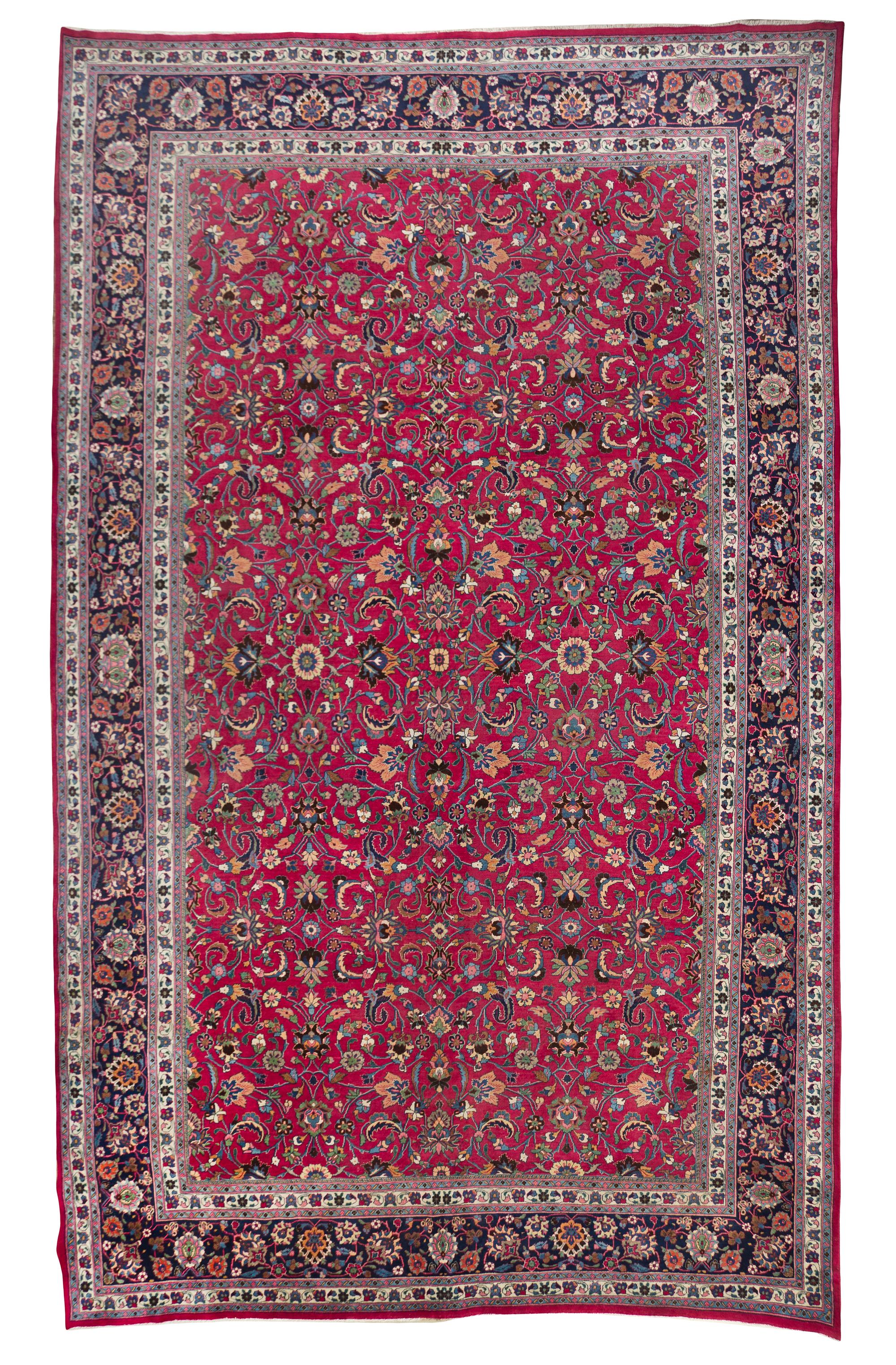 A Persian Mashed Wool Rug, 10 feet 2 inches x 15 feet 4 inches.