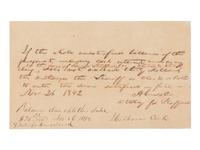 LINCOLN, Abraham (1809-1865). Autograph document signed ("A. Lincoln"), [Springfield], 26 November 1842.