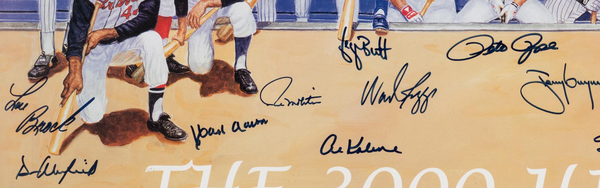 A 3,000 Hit Club Signed Autograph Poster Formerly Displayed at Mike Ditka’s Restaurant