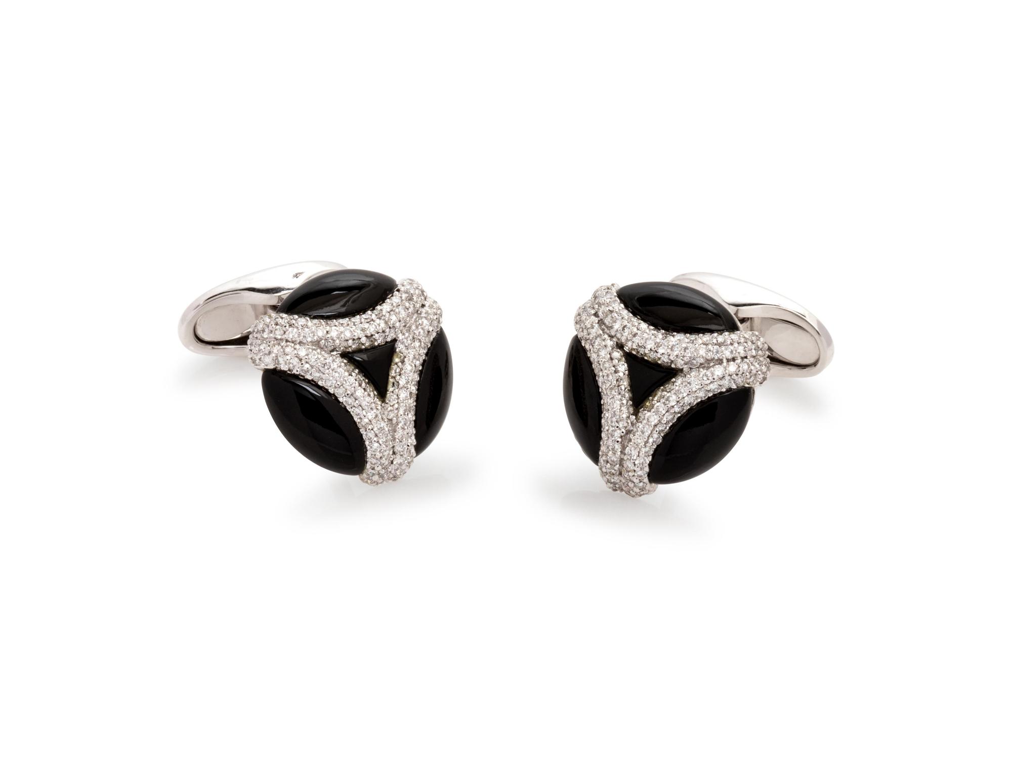 Onyx and Diamond Cufflinks