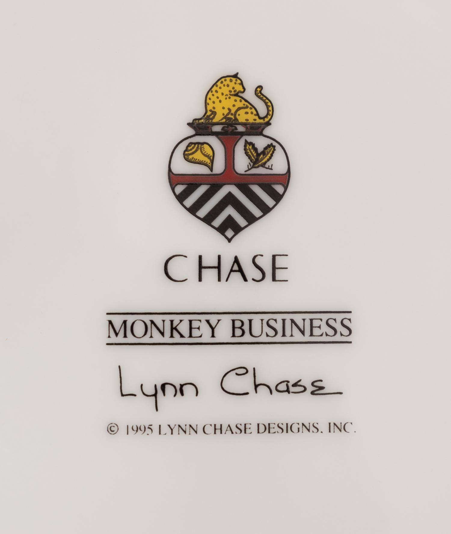A Lynn Chase Monkey Business Porcelain Dinner Service