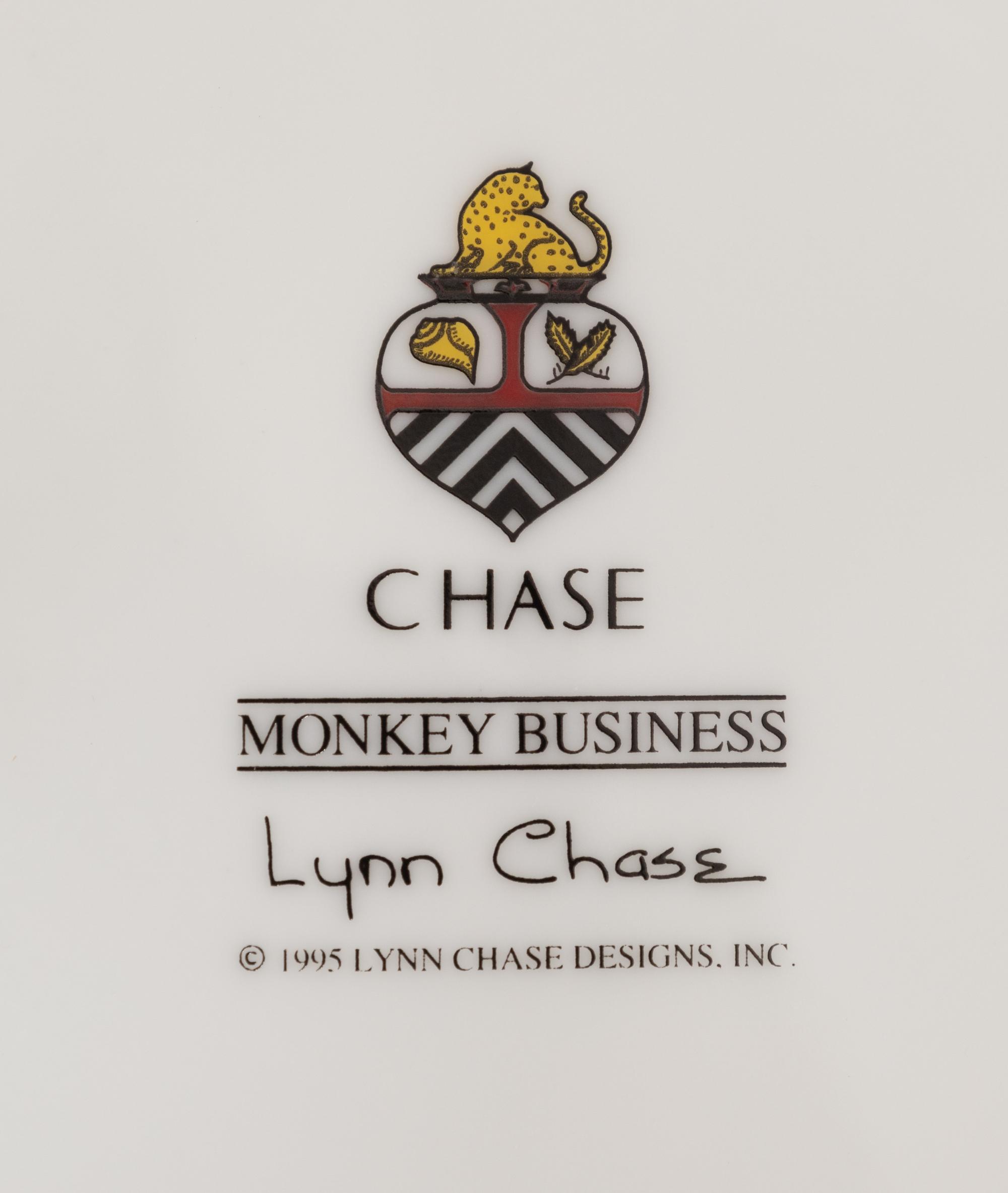 A Lynn Chase Monkey Business Porcelain Dinner Service
