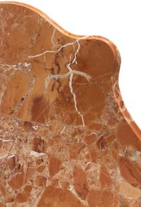 A Rococo Revival Carved Walnut Marble-Top Vitrine Cabinet