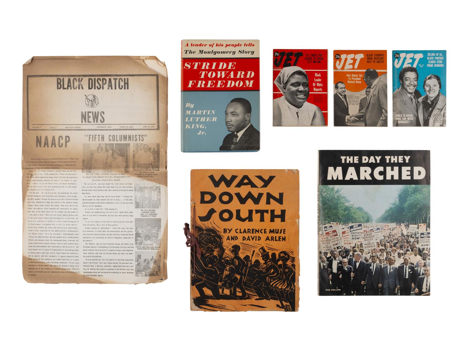[CIVIL RIGHTS]. Stride Toward Freedom, The Day They Marched , Jet, and other 20th-century ephemera.