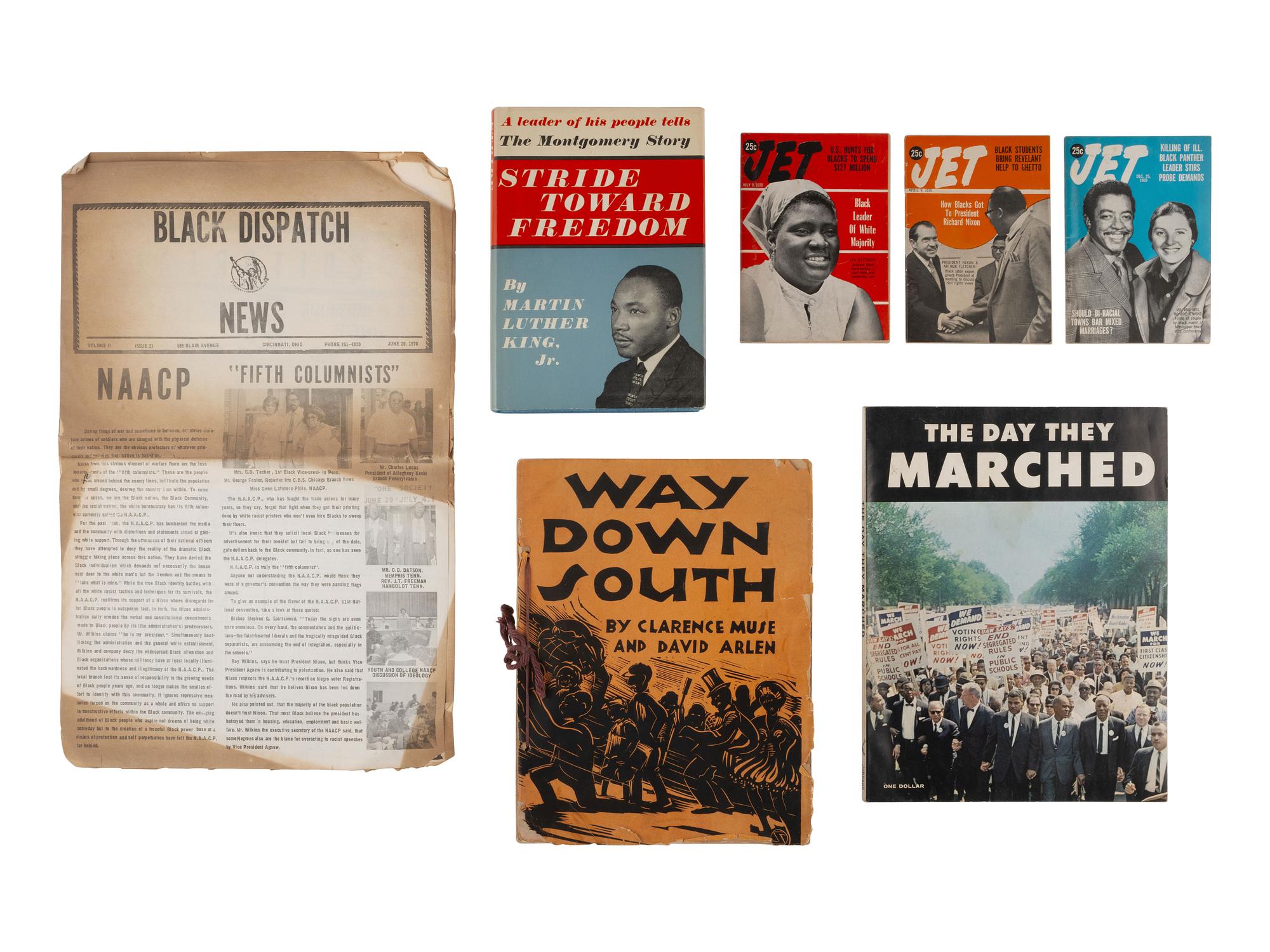 [CIVIL RIGHTS]. Stride Toward Freedom, The Day They Marched , Jet, and other 20th-century ephemera.
