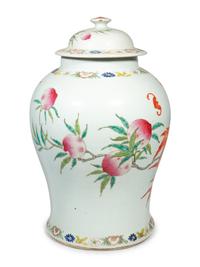 A Chinese Export Porcelain "Bats and Peaches" Jar