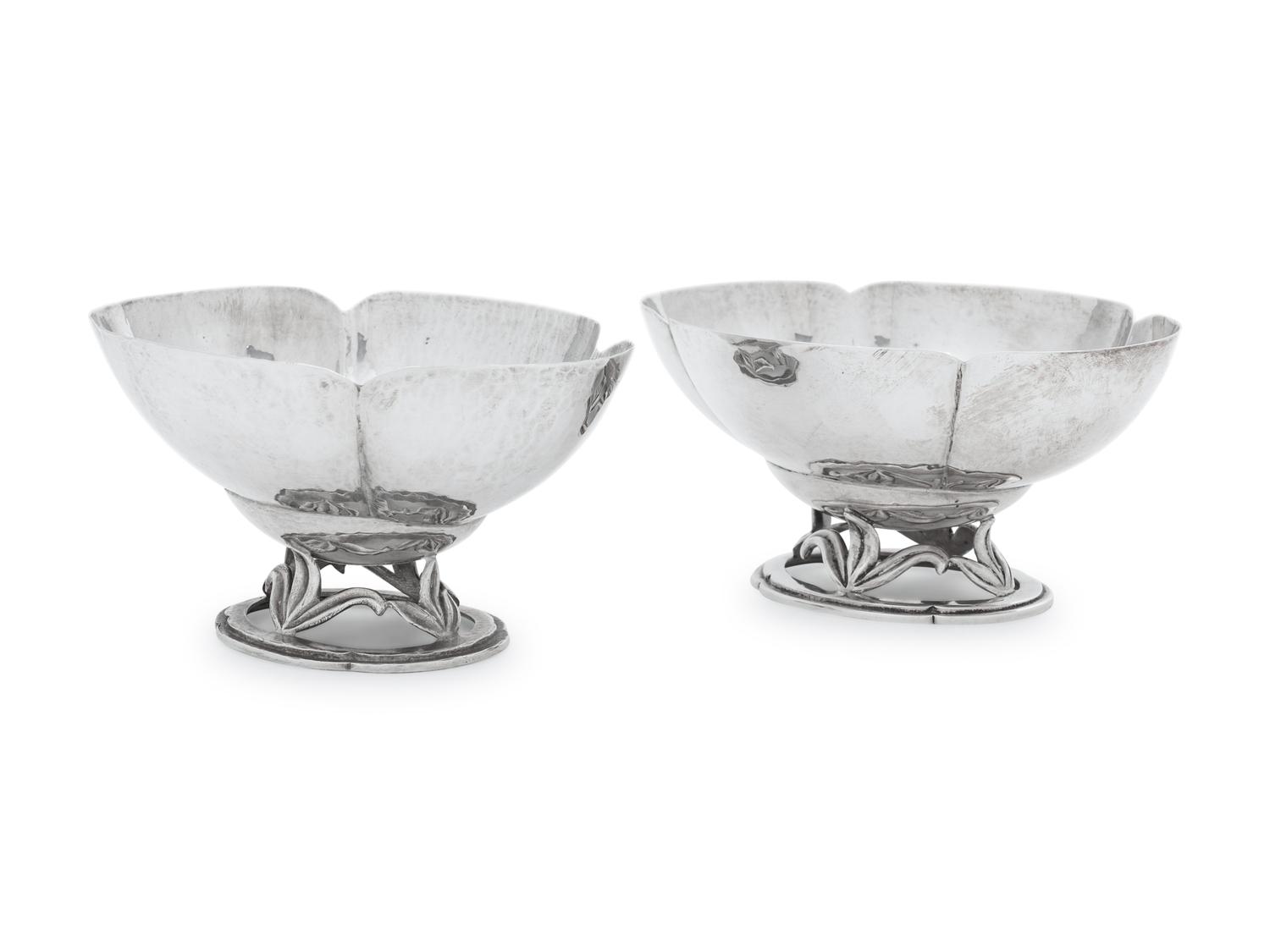 A Pair of American Arts & Crafts Silver Sugar Bowls