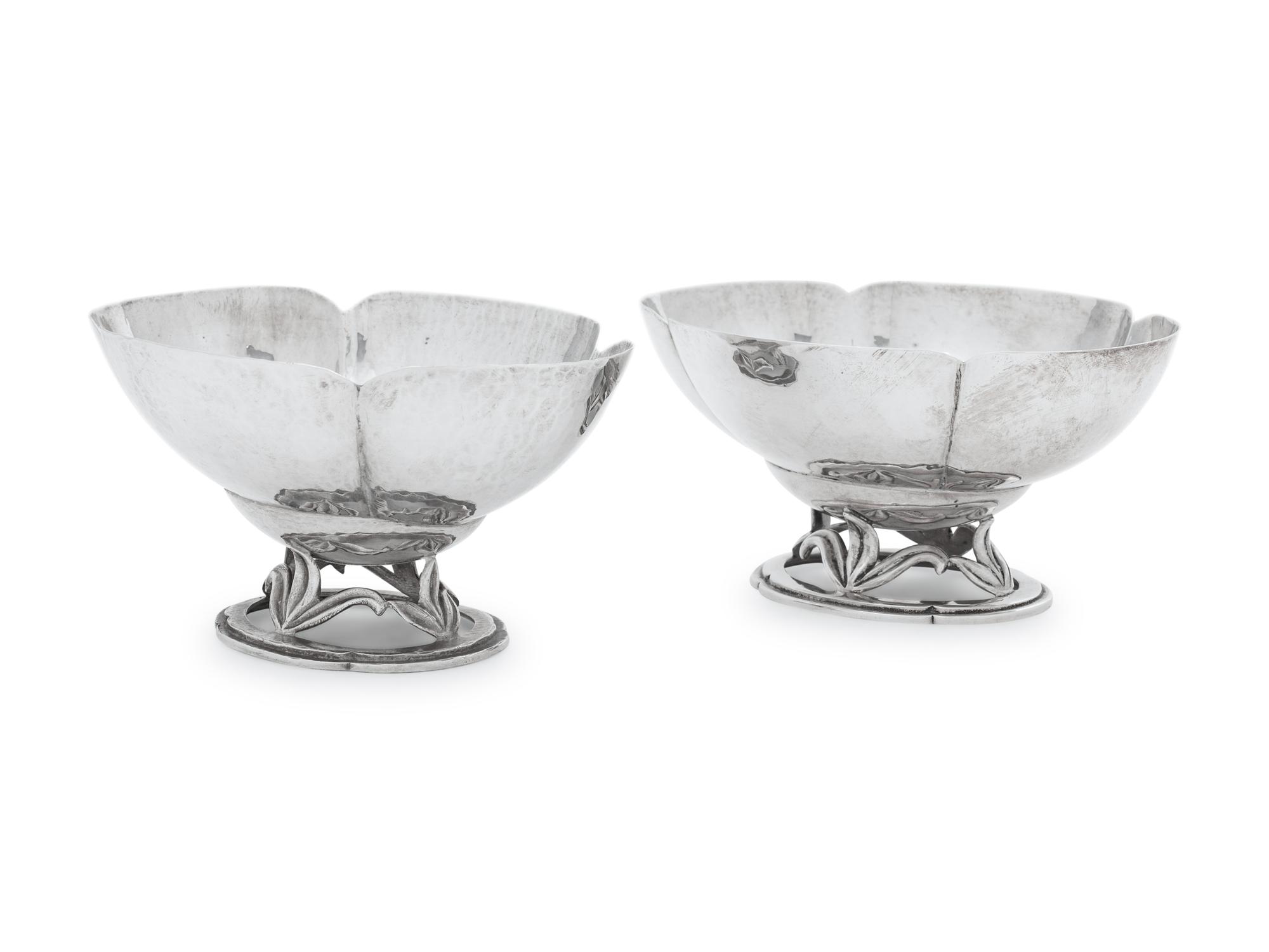 A Pair of American Arts & Crafts Silver Sugar Bowls