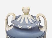 A Wedgwood Solid Blue Jasperware Vase and Cover, UK, late 18th century