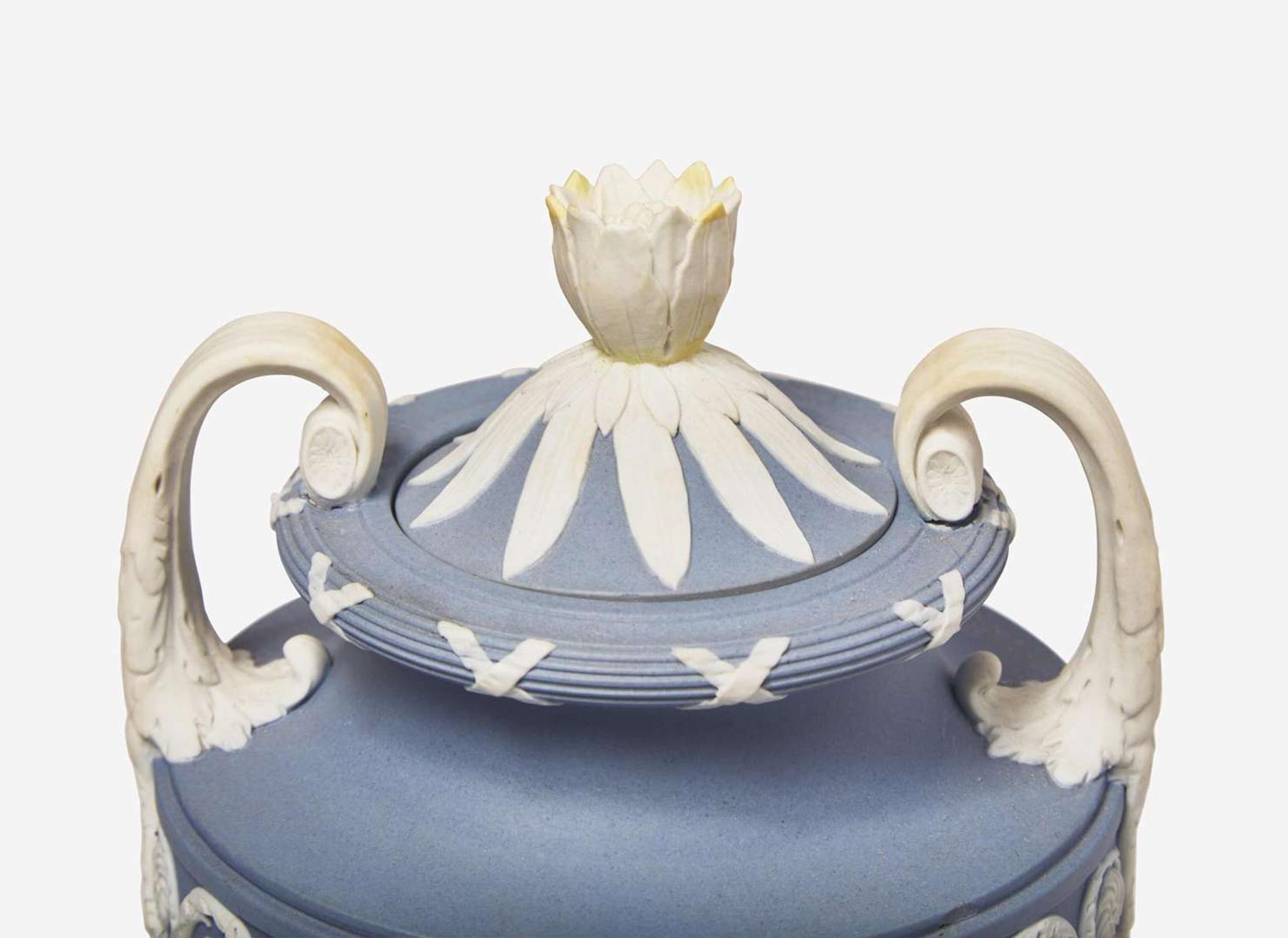 A Wedgwood Solid Blue Jasperware Vase and Cover, UK, late 18th century