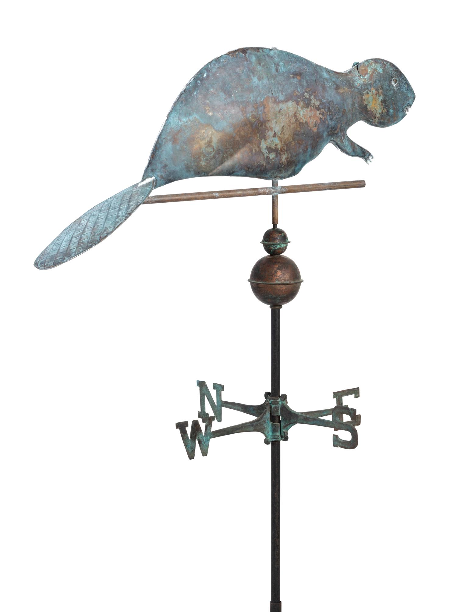 A Full-Bodied Copper Beaver Weathervane
