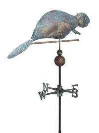 A Full-Bodied Copper Beaver Weathervane