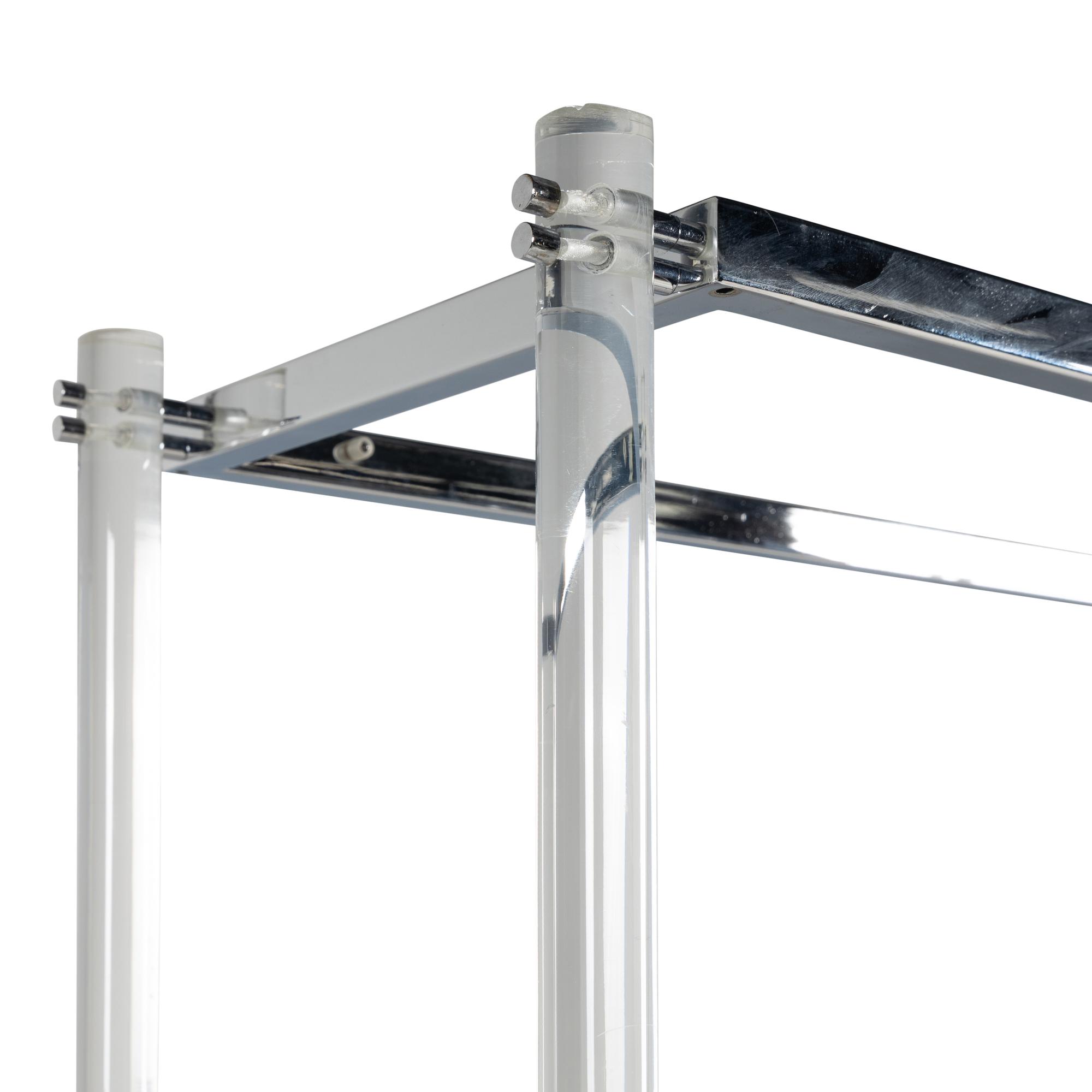 A Contemporary Chrome and Acrylic Étagère