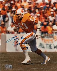A Vintage 1970-80s Tampa Bay Buccaneers Game Issued "Creamsicle" Football Jersey and Group of Signed Autograph Items,