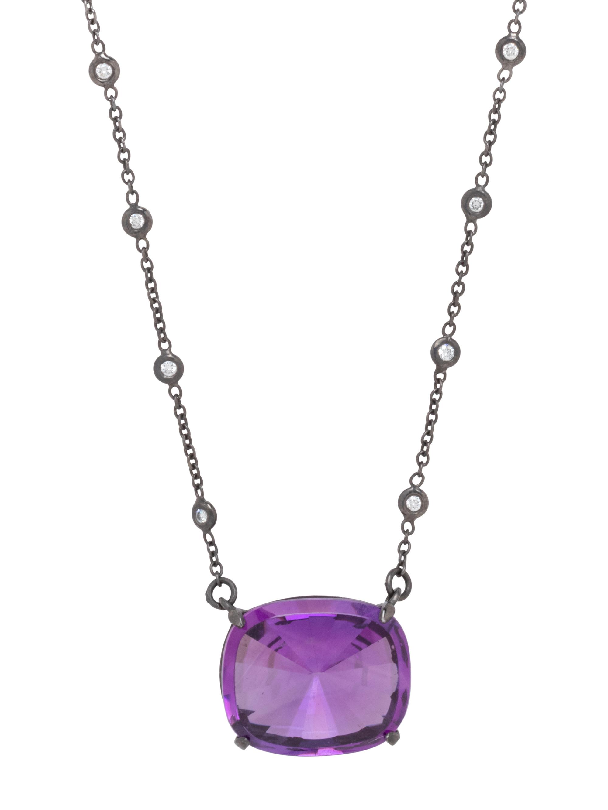 AMETHYST AND DIAMOND NECKLACE