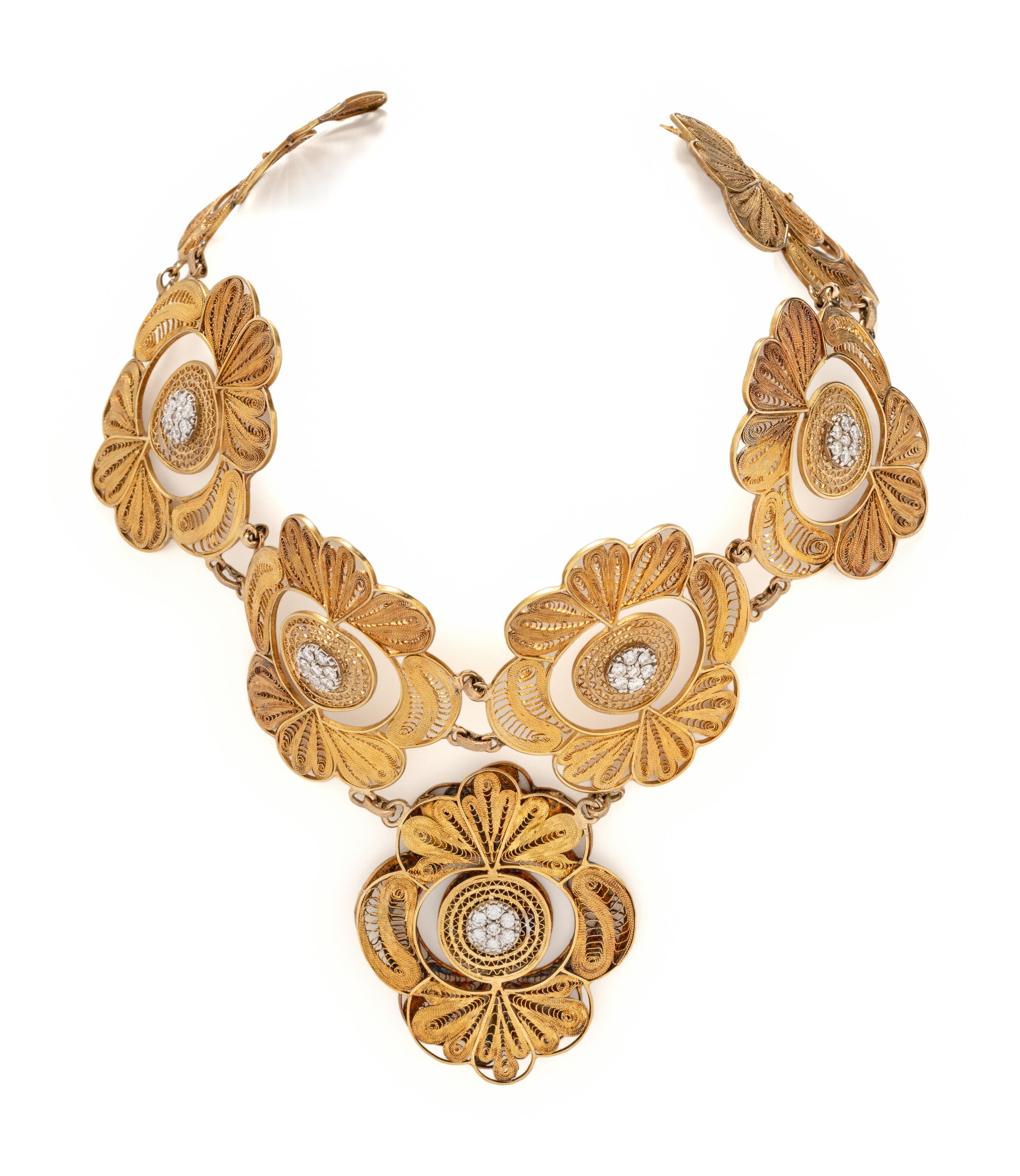 YELLOW GOLD AND DIAMOND COLLAR NECKLACE