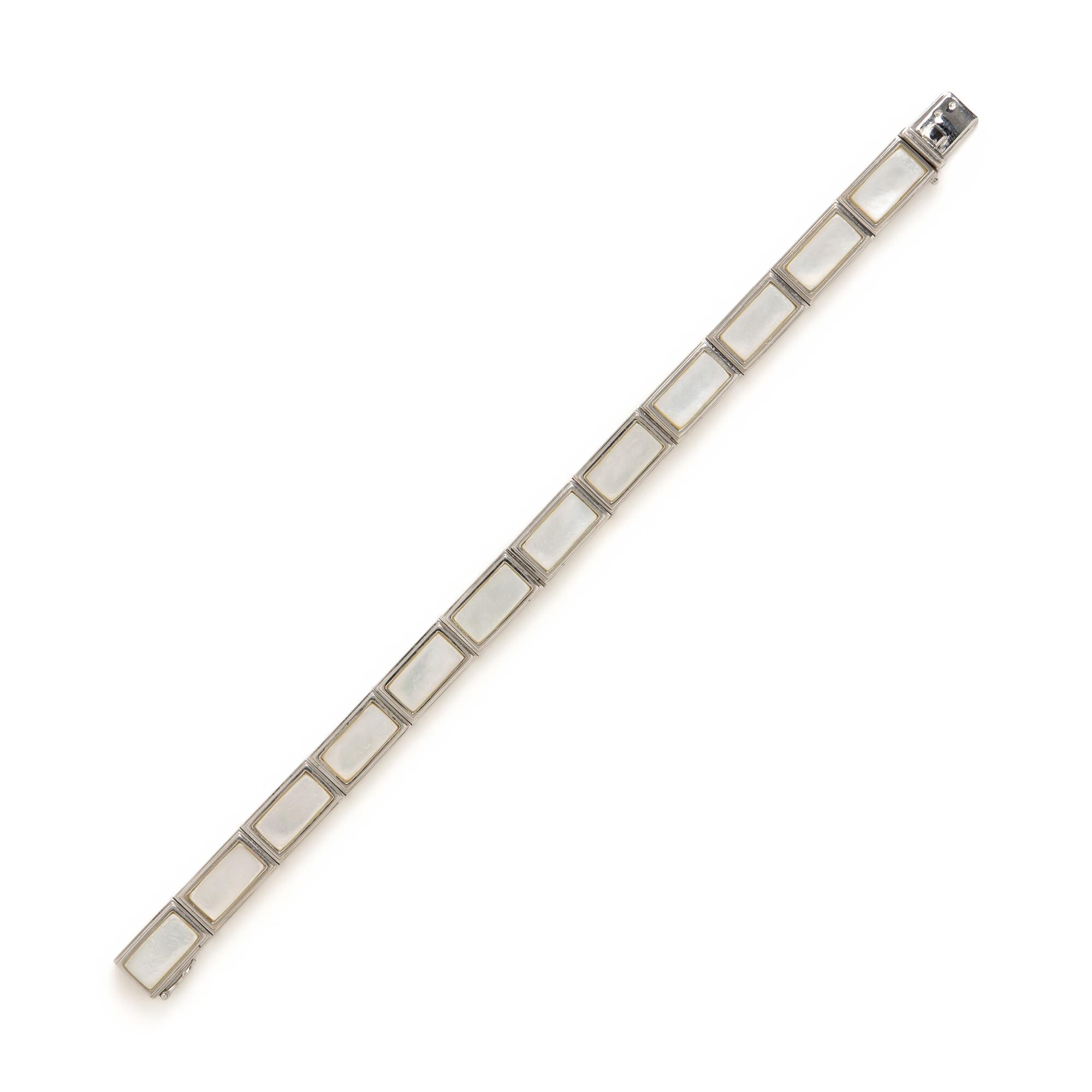 Mauboussin, Mother-of-Pearl and White Gold Earrings and Bracelet