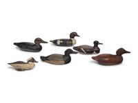 Six Painted Wood Duck Decoys