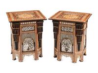 A Pair of Moorish Style Marquetry Side Tables