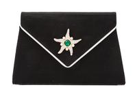 A Valentino Garavani Black Fabric Envelope Clutch, 6.38" x 9.75" x 1.5".