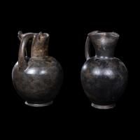 Two Etruscan Bucchero Oinochoai