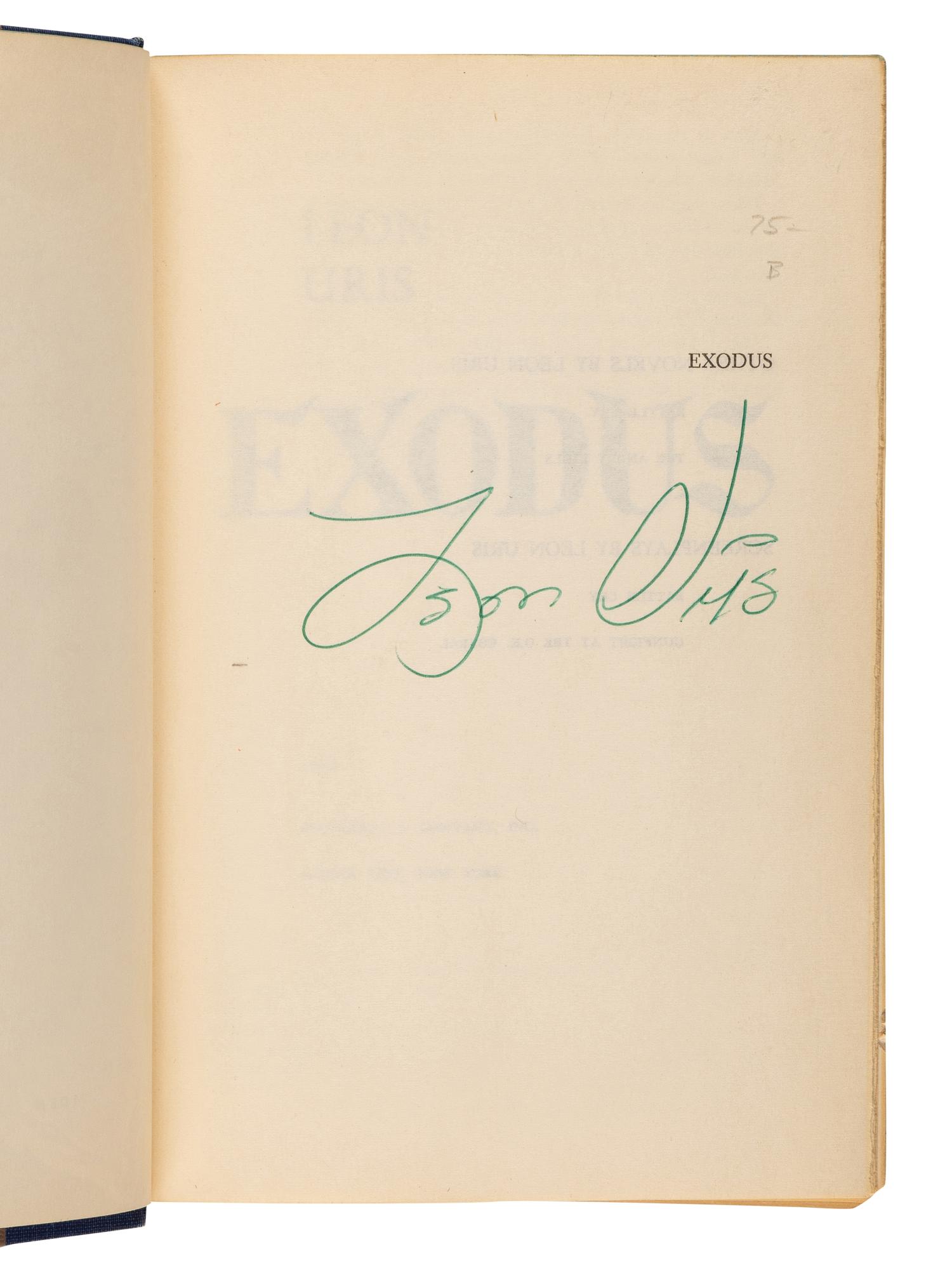 URIS, Leon (1924-2003). Exodus . Garden City: Doubleday, 1958.
