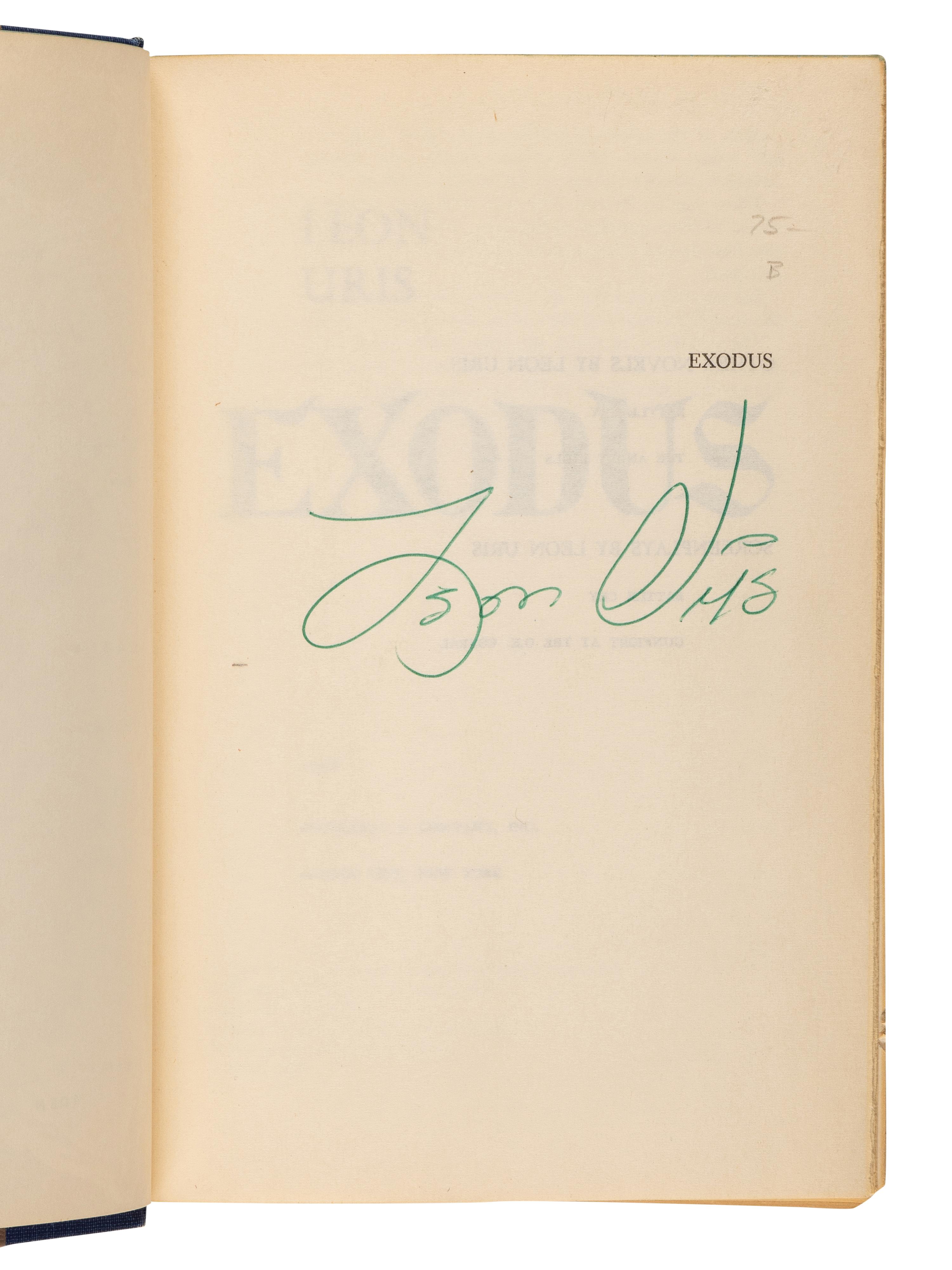 URIS, Leon (1924-2003). Exodus . Garden City: Doubleday, 1958.