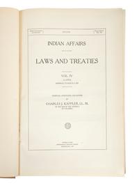 [NATIVE AMERICANS]. KAPPLER, Charles J. (1868-1946), compiler. Indian Affairs: Laws and Treaties. Washington: Government Printing Office, 1904-1929.