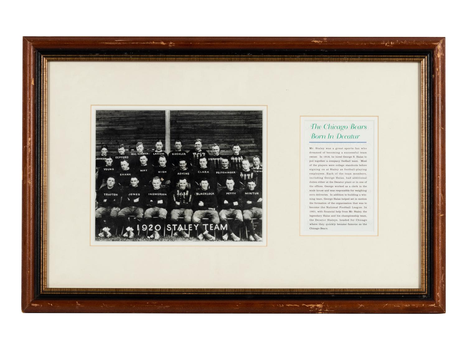 A Group of Six Early Twentieth Century Football Photographs Formerly Displayed at Mike Ditka's Restaurant