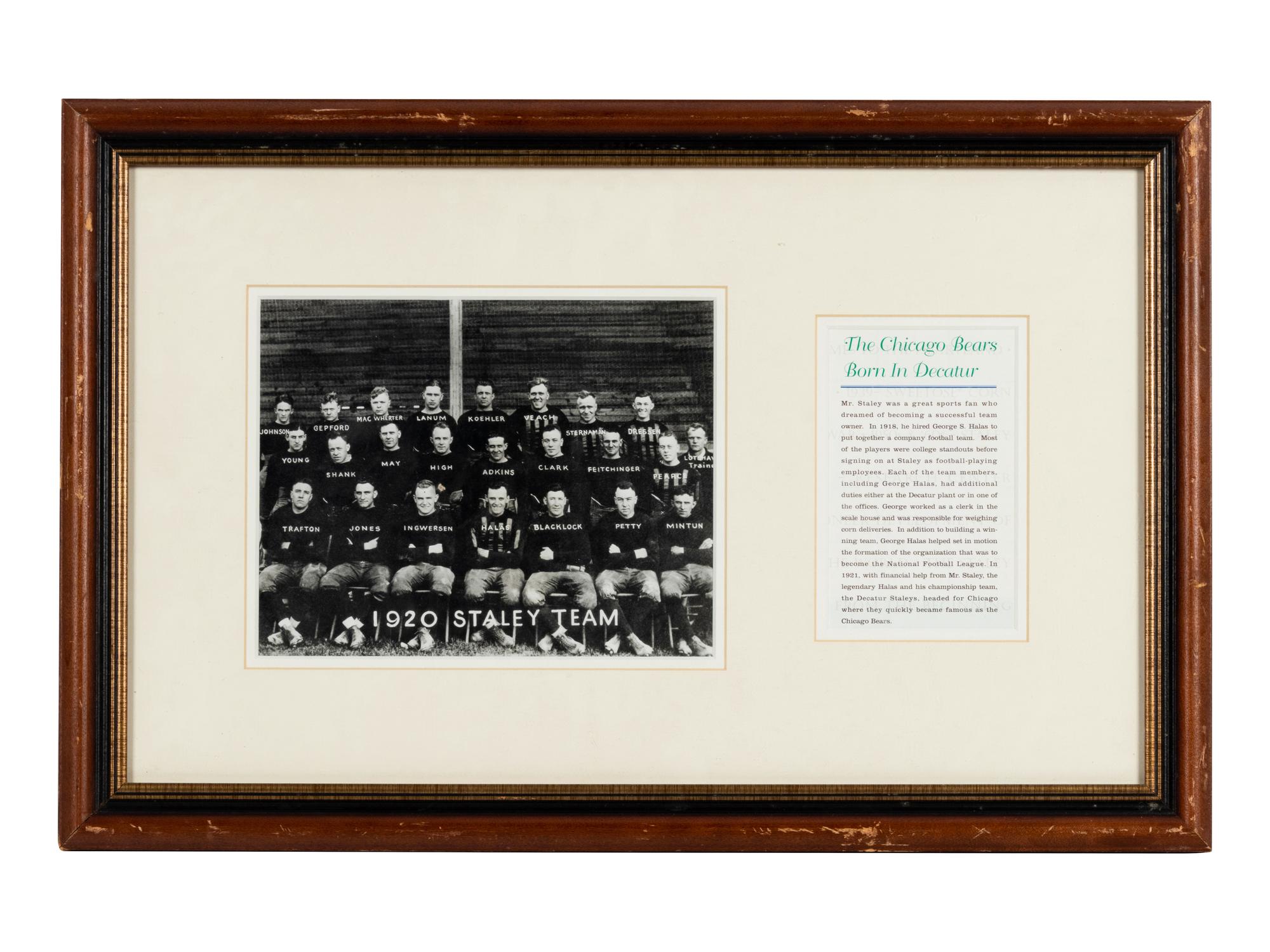 A Group of Six Early Twentieth Century Football Photographs Formerly Displayed at Mike Ditka's Restaurant