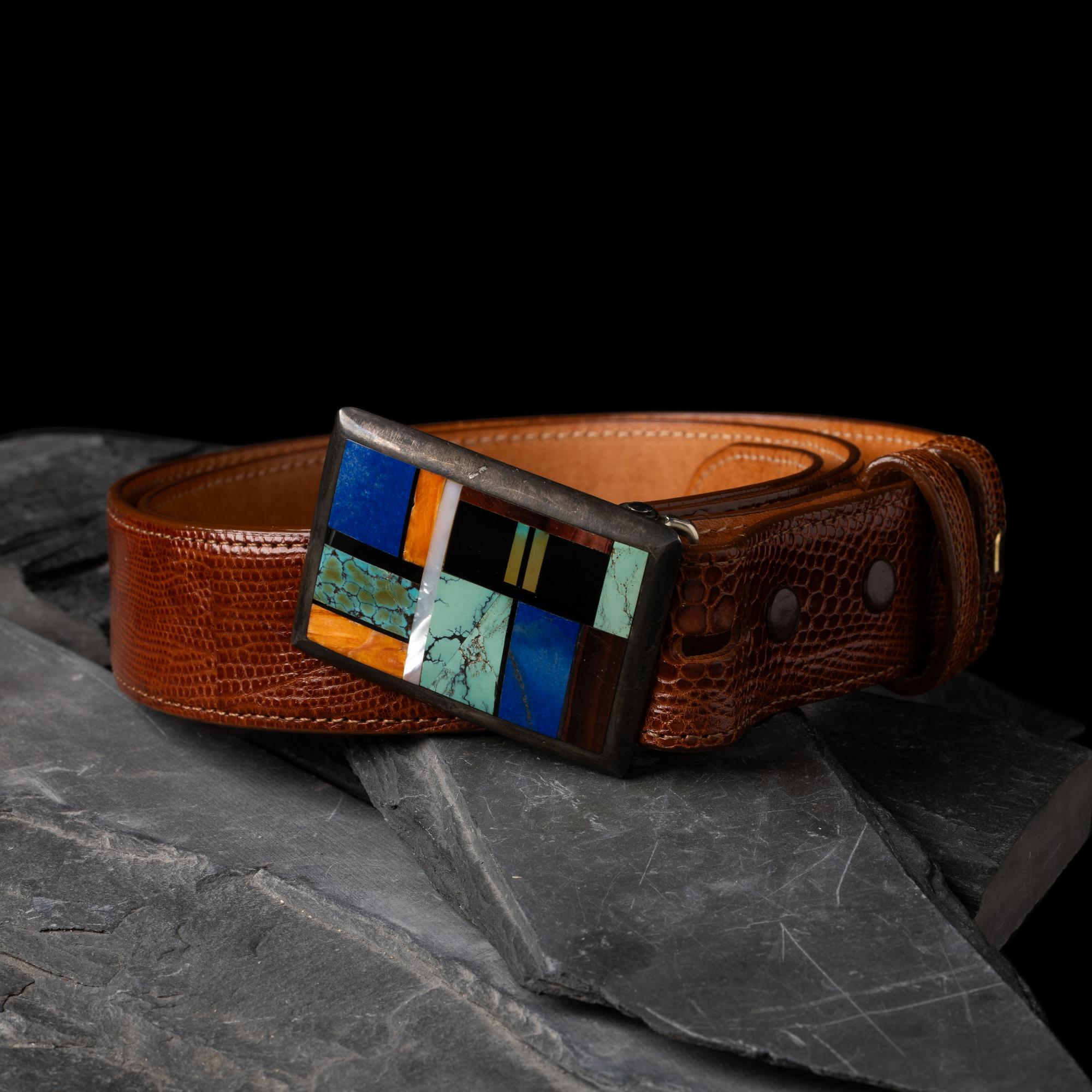 Navajo Multi-stone Inlay Belt Buckle