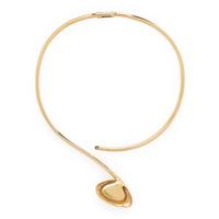 YELLOW GOLD, ONYX, AND DIAMOND TORQUE NECKLACE