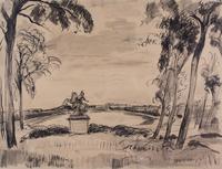 Andre Dunoyer de Segonzac, (French, 1884-1974), View of the Seine from Afar