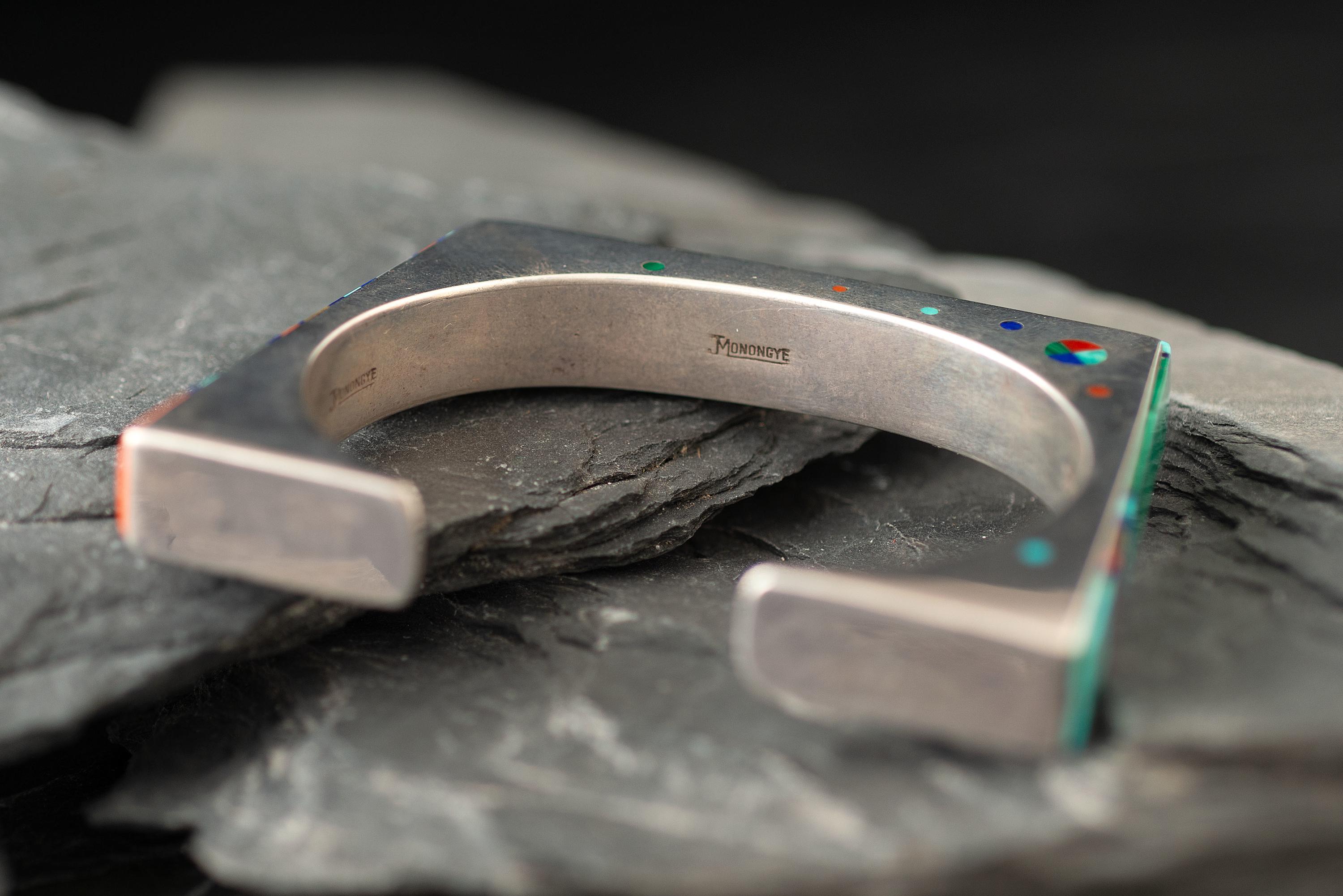Silver and Mosaic Inlay Cuff Bracelet