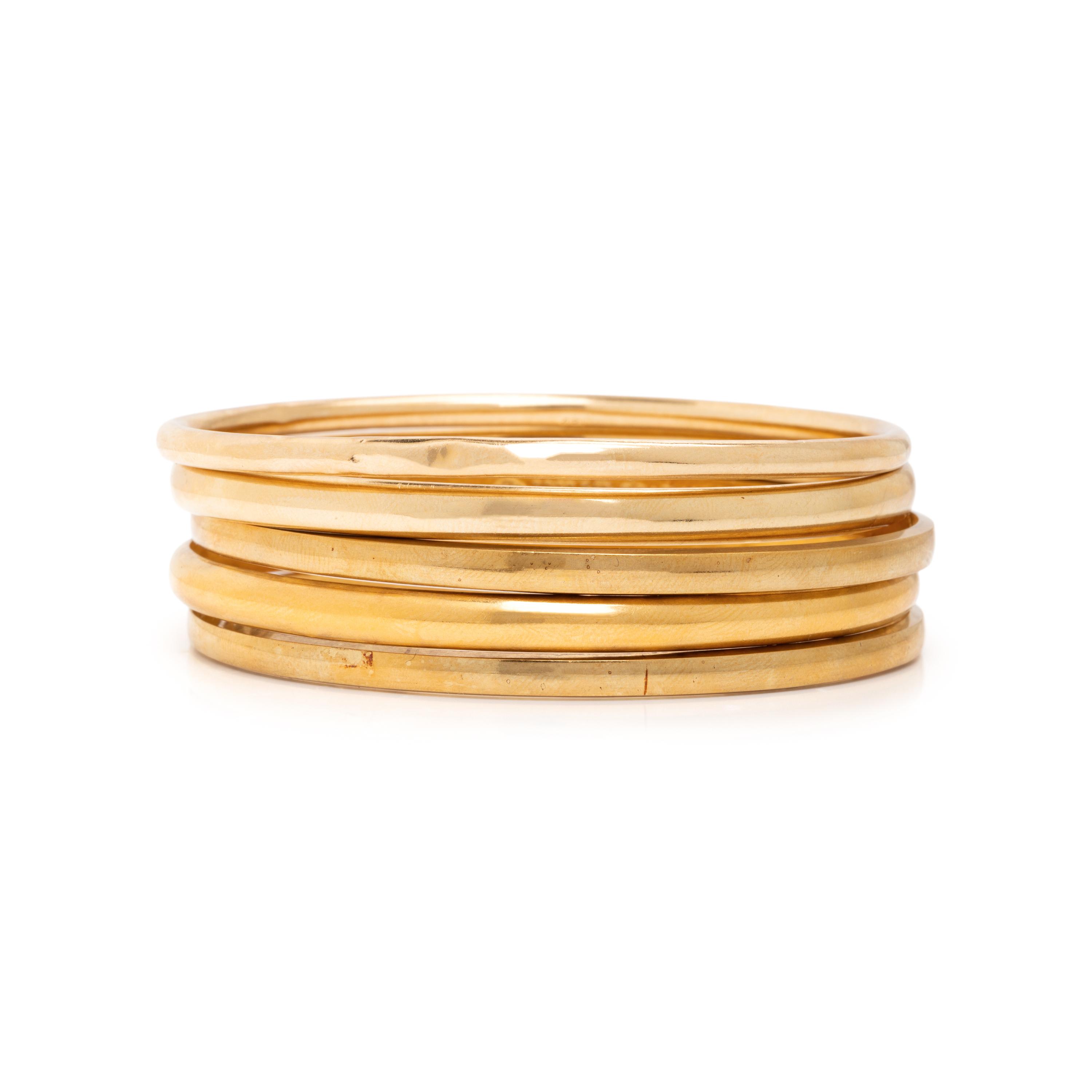 Collection of Yellow Gold Bangle Bracelets