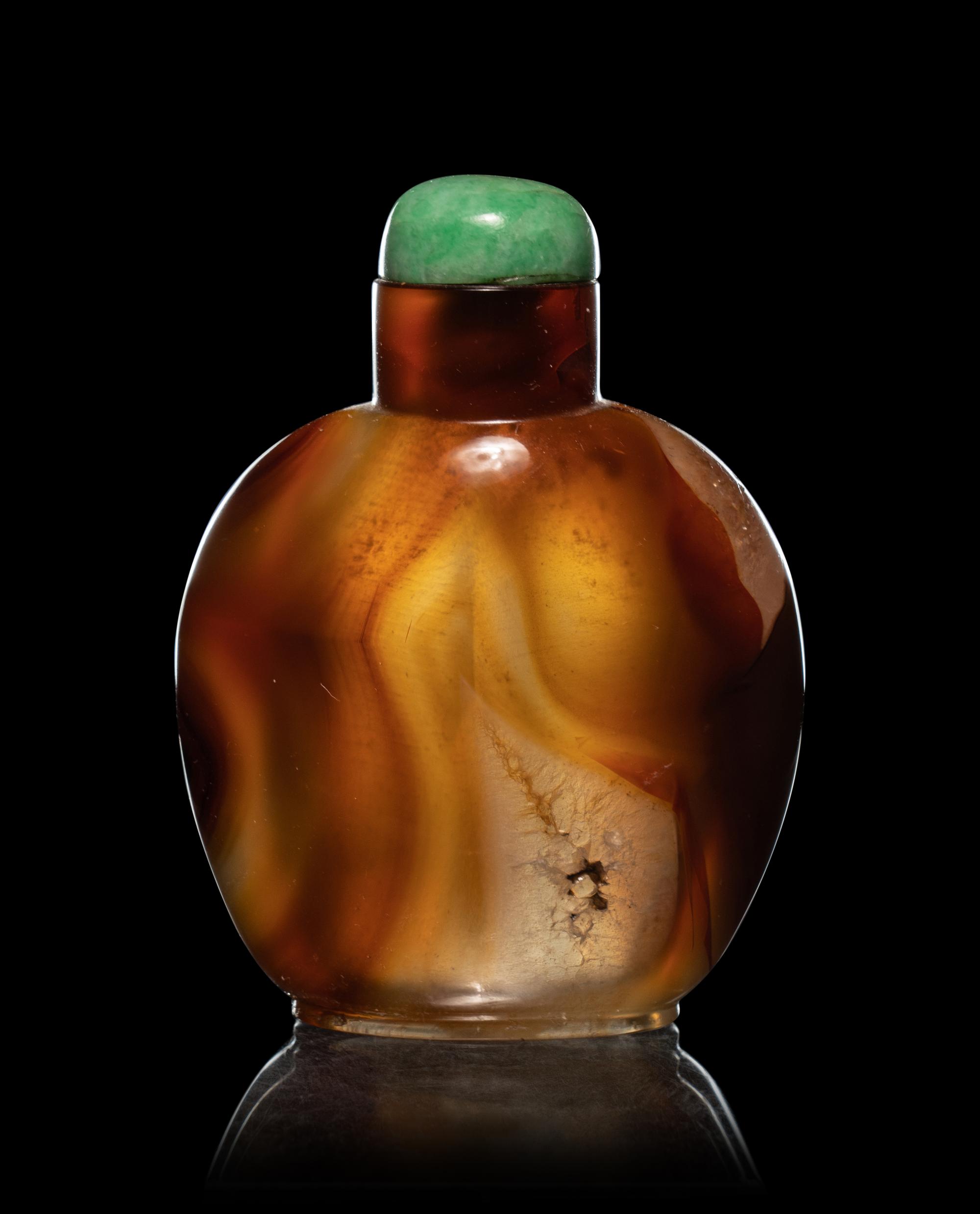 Three Agate Snuff Bottles