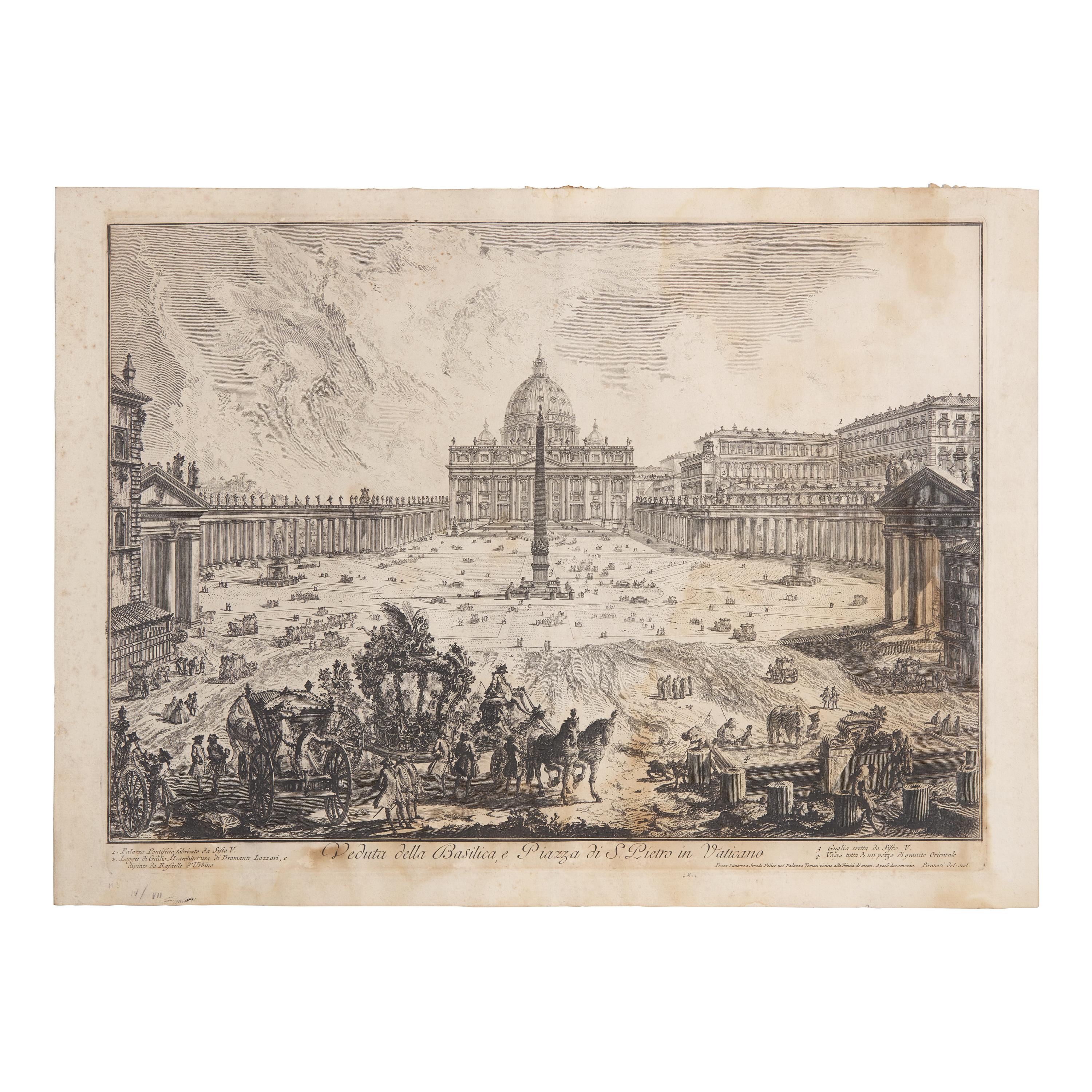 [Prints] Piranesi, Giovanni Battista. Veduta della Basilica, e Piazza di S. Pietro in Vaticano