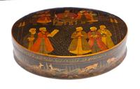 A Persian Lacquered Box, Width 12 3/4 inches.
