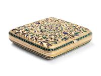 A Russian Plique-à-Jour Enamel Silver-Gilt Cigarette Case